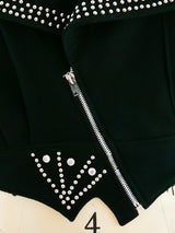 Studded Felted Motorcycle Jacket Jacket arcadeshops.com