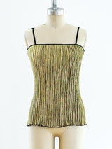 Gold Pleated Tank Top arcadeshops.com