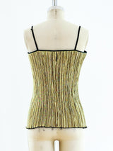 Gold Pleated Tank Top arcadeshops.com