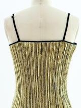 Gold Pleated Tank Top arcadeshops.com
