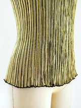 Gold Pleated Tank Top arcadeshops.com