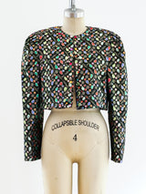 Metallic Paisley Cropped Jacket Jacket arcadeshops.com