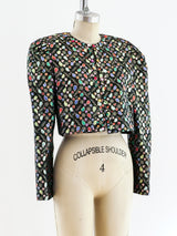 Metallic Paisley Cropped Jacket Jacket arcadeshops.com