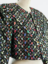 Metallic Paisley Cropped Jacket Jacket arcadeshops.com
