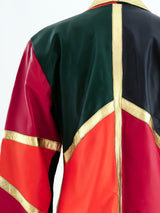 Colorblock Leather Jacket Jacket arcadeshops.com