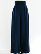 Yves Saint Laurent Wide Leg Navy Pants Bottom arcadeshops.com
