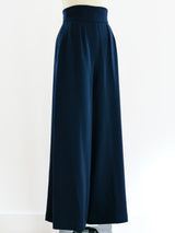 Yves Saint Laurent Wide Leg Navy Pants Bottom arcadeshops.com
