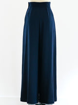 Yves Saint Laurent Wide Leg Navy Pants Bottom arcadeshops.com