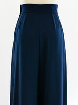Yves Saint Laurent Wide Leg Navy Pants Bottom arcadeshops.com