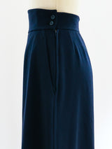Yves Saint Laurent Wide Leg Navy Pants Bottom arcadeshops.com