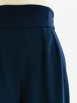 Yves Saint Laurent Wide Leg Navy Pants Bottom arcadeshops.com
