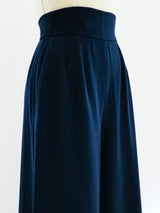 Yves Saint Laurent Wide Leg Navy Pants Bottom arcadeshops.com