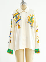 Escada Regalia Print Silk Blouse Top arcadeshops.com