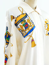 Escada Regalia Print Silk Blouse Top arcadeshops.com