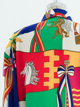 Escada Flag Print Silk Blouse Top arcadeshops.com