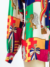 Escada Flag Print Silk Blouse Top arcadeshops.com