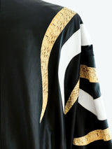 Snakeskin Flame Applique Leather Jacket Jacket arcadeshops.com