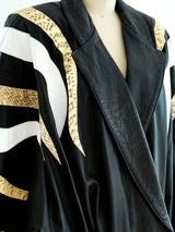 Snakeskin Flame Applique Leather Jacket Jacket arcadeshops.com