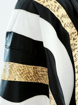 Snakeskin Flame Applique Leather Jacket Jacket arcadeshops.com