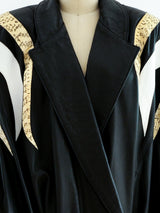 Snakeskin Flame Applique Leather Jacket Jacket arcadeshops.com