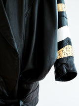 Snakeskin Flame Applique Leather Jacket Jacket arcadeshops.com