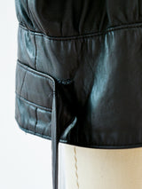 Snakeskin Flame Applique Leather Jacket Jacket arcadeshops.com