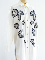Escada Leaf Embroidered Shirt Top arcadeshops.com