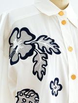 Escada Leaf Embroidered Shirt Top arcadeshops.com