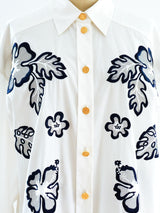Escada Leaf Embroidered Shirt Top arcadeshops.com