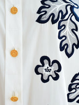 Escada Leaf Embroidered Shirt Top arcadeshops.com