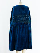 1920's Peacock Blue Velvet Cape Jacket arcadeshops.com