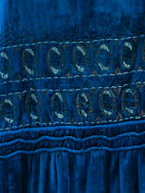 1920's Peacock Blue Velvet Cape Jacket arcadeshops.com