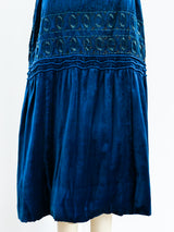 1920's Peacock Blue Velvet Cape Jacket arcadeshops.com