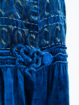 1920's Peacock Blue Velvet Cape Jacket arcadeshops.com