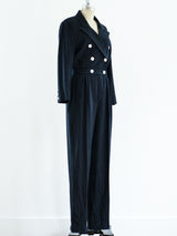 Escada Pinstripe Jumpsuit Suit arcadeshops.com