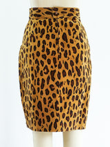 Leopard Print Suede Skirt Bottom arcadeshops.com