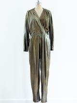 Gold Lurex Jersey Jumpsuit Suit arcadeshops.com