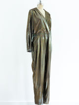 Gold Lurex Jersey Jumpsuit Suit arcadeshops.com