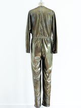 Gold Lurex Jersey Jumpsuit Suit arcadeshops.com