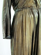 Gold Lurex Jersey Jumpsuit Suit arcadeshops.com