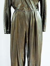 Gold Lurex Jersey Jumpsuit Suit arcadeshops.com