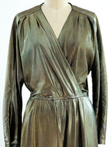 Gold Lurex Jersey Jumpsuit Suit arcadeshops.com