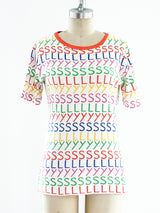 YSL Multicolored Graphic Logo Tee Top arcadeshops.com