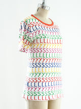 YSL Multicolored Graphic Logo Tee Top arcadeshops.com