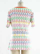 YSL Multicolored Graphic Logo Tee Top arcadeshops.com
