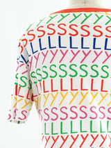 YSL Multicolored Graphic Logo Tee Top arcadeshops.com