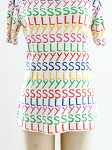 YSL Multicolored Graphic Logo Tee Top arcadeshops.com