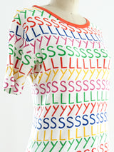 YSL Multicolored Graphic Logo Tee Top arcadeshops.com