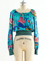 Missoni Knit Banded Floral Top Top arcadeshops.com