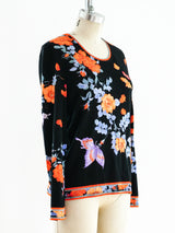 Leonard Paris Floral Jersey Long Sleeve Top Top arcadeshops.com